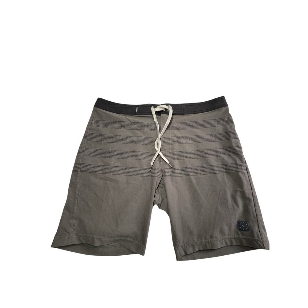 Linksoul Men's Brown Board Shorts Swim Trunks Flat Front Size 35